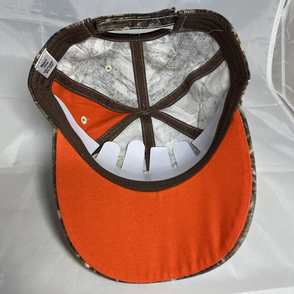 Built Ford Tough Camo Hat Baseball Realtree Camouflage Orange Adjustable - New - Picture 7 of 8